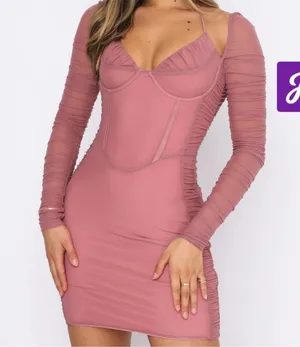 White Fox Boutique “Tough Choices” Mini Dress - Mauve XL NWT thumbnail 1