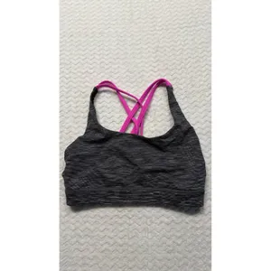 Lululemon All Sport Bra Space Dye Black Pink Strappy Back Size 6 LW2DDXS thumbnail 2