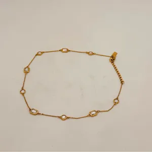 Kate Spade New York Gold Tone Clear Crystal Station Necklace Emerald & Round Cut thumbnail 3