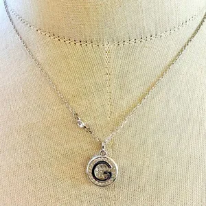 Swarovski “G” Crystal Initial Pendant Necklace thumbnail 3