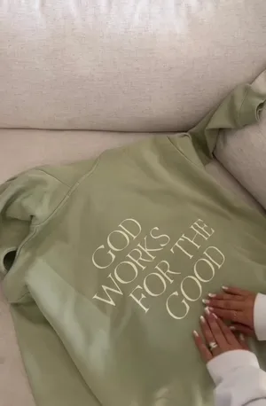 Elevated faith GOD WORKS FOR THE GOOD UNISEX HOODIE thumbnail 2