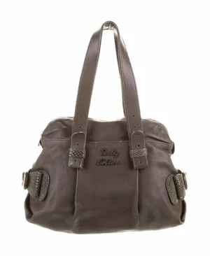 See by Chloé Gray Brown Leather Shoulder Bag Snakeskin Trim thumbnail 1