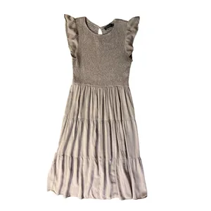 Zesica Smocked Midi Dress Womens M Used Brown Cottagecore thumbnail 3