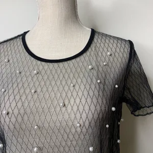 SheIn Pearl Sheer Top thumbnail 3