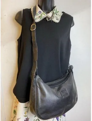 gucci vintage shoulder black leather cross body ba thumbnail 6