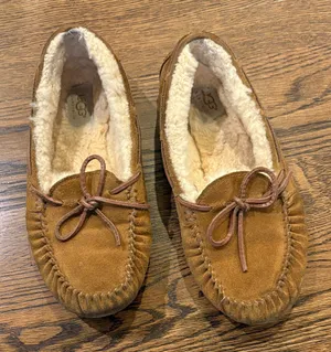 UGG Tan Suede Moccasin Slippers, 6 thumbnail 1