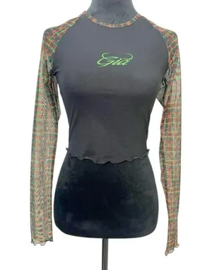 I.AM.GIA Size XS Top Blouse Long Sleeve Sheer Grunge Sexy Goth thumbnail 2