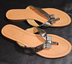 Coach Womens Silver Bow Flip‎ Flop Sandals 6.5 thumbnail 1
