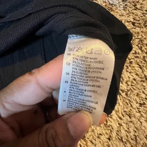 H&M Black Ribbed‎ Henley Long Sleeve Top Tencel Lyocell Blend Small thumbnail 3