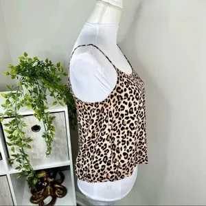 H&M Divided Beige Leopard Print Camisole Top Spaghetti Strap Tank Size 4 thumbnail 8