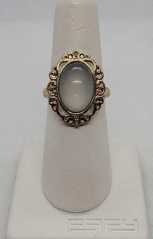 White & Gold Tone Ring (6.5) Gold thumbnail 1
