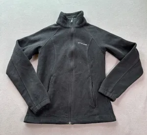 Columbia Sportswear Full Zip Fleece Jacket Women's M Black Outdoor Casual Light thumbnail 1