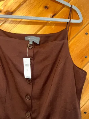Anthropologie Sunday in Brooklyn Ponte Apron Vest Top in Chocolate brown NWT thumbnail 4