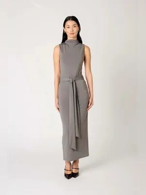 NIA Victoria Soft Silhouette Maxi Dress Grey Size Small thumbnail 2