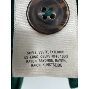 Maeve Anthropologie Emerald Green‎ Jacquard Ruched Puff Sleeve Blouse Size 0 thumbnail 6