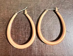 Oval Hoop Earrings Brown‎ Copper Color Statement Dangle Earrings Women thumbnail 1