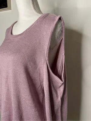 NWT Soho New York & Company Pink Metallic Cold Shoulder Tunic Sweater L thumbnail 3