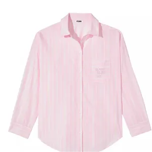 PINK - Victoria's Secret COTTON POPLIN OVERSIZED‎ BUTTON-DOWN SLEEPSHIRT thumbnail 1