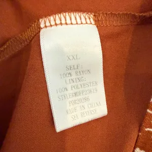 Mikarose Rust Paisley Ruffle V-Neck Smocked Maxi Dress XXL MDFP23619 thumbnail 6