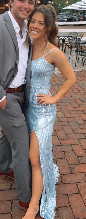 XScape Light Blue Prom Dress thumbnail 4