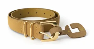 MANGO Tan Brown Leather Western Buckle Belt Size M NWOT thumbnail 1