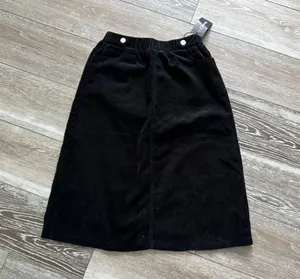 NWT Chartou Collection Sz 8 Black Corduroy Skirt Pull On Elastic Waist thumbnail 1