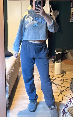 Carolina Cropped Sweatshirt Gray Size M thumbnail 1