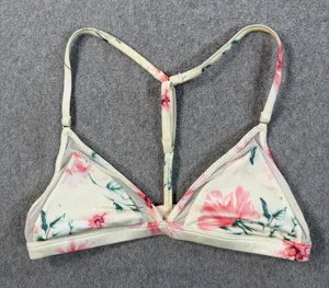 PINK Victoria's Secret Women's Small Floral Racerback Bralette Bra Unlined thumbnail 1
