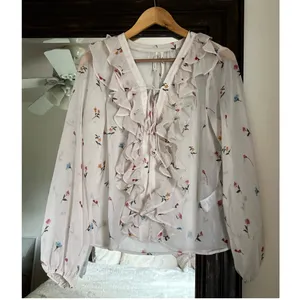 Anthropologie Long Sleeve Ruffled Blouse New With Tags thumbnail 3