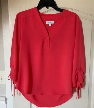 Nine West Coral Button-Front Blouse thumbnail 1