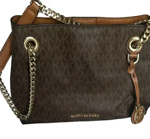 Michael Kors mini Dark Brown Shoulder Bag with Gold Chain thumbnail 1