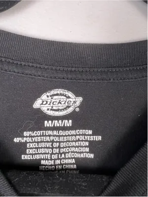 Dickies Classic Logo Graphic T-Shirt Black Medium Cropped Workwear Streetwear thumbnail 2