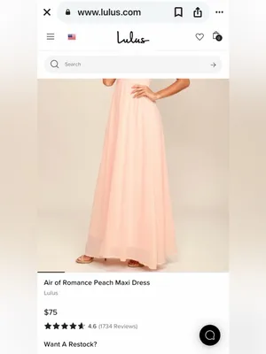 LULUS Women Air of Romance Peach Sleeveless Chiffon Maxi Dress Size XS thumbnail 3