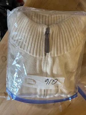 Brandy Melville Aleah Half-Zip Cotton Sweater Cream Size Medium Preppy Casual thumbnail 13