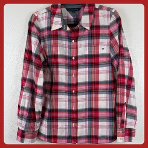 Tommy Hilfiger Women's Plaid Button Down Long Sleeve Shirt‎ Size M thumbnail 1