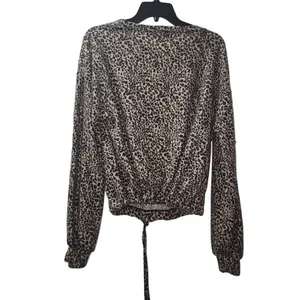 Cure Leopard Print Long Sleeve Top Drawstring Waist Casual XL‎ thumbnail 2