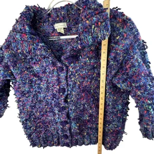 Emma Camusso Womens L Wool Blend Textured‎ Chunky Knit Cardigan Sweater Uruguay thumbnail 4