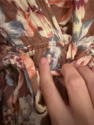 Dress Forum Small Floral Ruffle Midi Dress Brown Boho Long Sleeve thumbnail 3