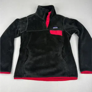 Patagonia Re-Tool Snap-T Fleece Womens Small Black Red Polartec Thermal Pro thumbnail 1