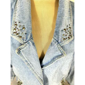Vintage 80s YES Clothing Co Studded Denim Jacket S USA Rhinestone Western thumbnail 5