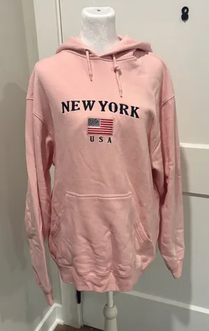 New York USA Hoodie Pink Size L thumbnail 1