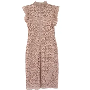 Enfocus Studio Lace Midi Dress Sz 4 Blush Romantic Wedding High Neck Coquette thumbnail 7