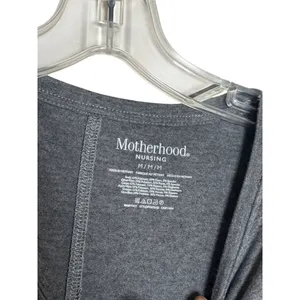 Motherhood Nursing Top Medium Gray 3/4 Sleeve Asymmetrical Hem Stretch Maternity thumbnail 3