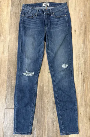 PAIGE Skinny Jeans Women’s 27 Blue Distressed Mid Rise Stretch Denim Ankle thumbnail 1