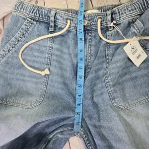 Lucky Brand Womens Blue Denim Drawstring Elastic Waist Utility‎ Jeans L 147987 thumbnail 11