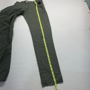 Made in Italy‎ Star Print Pants Womens XL Olive Green Straight Leg Stretch 23 thumbnail 6