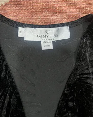 Oh My Love London Womens Sexy Plunge Velour Bodysuit Size Medium thumbnail 5