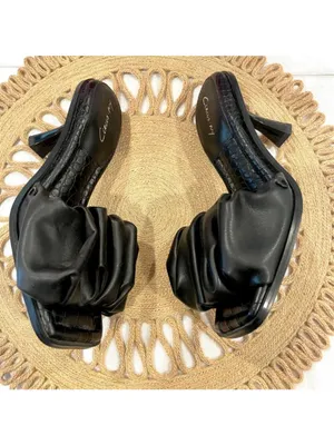 Circus by Sam Edelman Slade Sandal US 7 Black Faux Leather Quiet Luxury Chic thumbnail 5