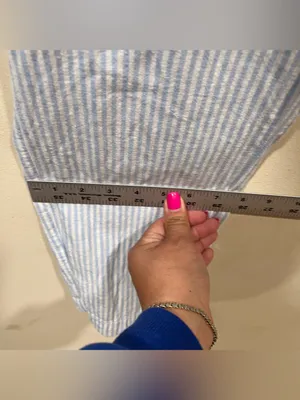 Anthropologie Seashore Linen Blend Pants Women S Blue Striped Rope Belt Crop thumbnail 5