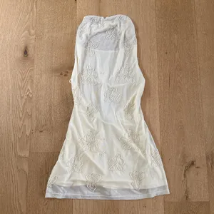 White Fox Mini Dress Beaded Sequins Cowl Neck Between The Lines Size XS Cream thumbnail 2